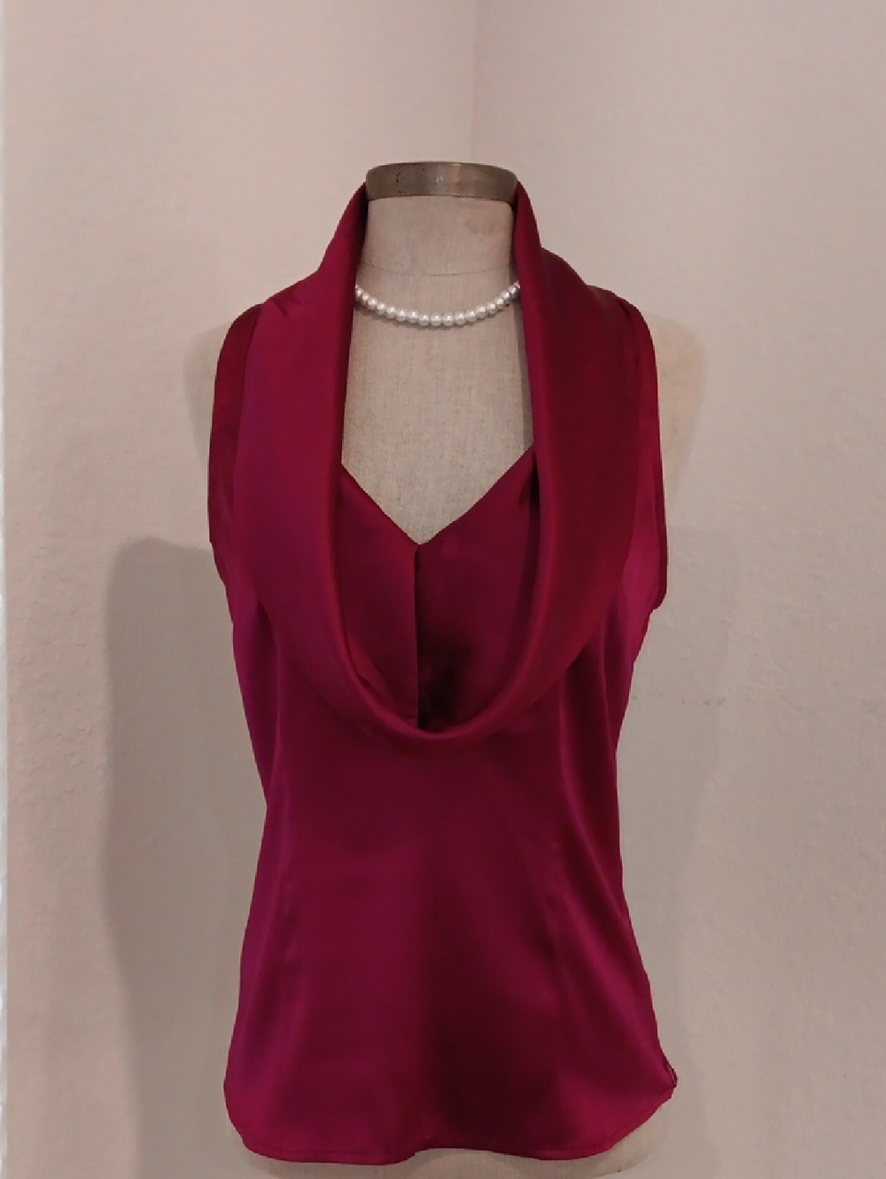 Express Silk Cowl Neck Blouse - Fuchsia